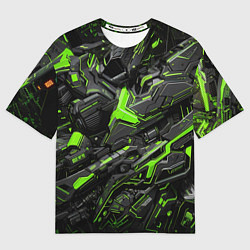 Мужская футболка оверсайз Текстура киберпанка