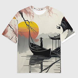 Футболка оверсайз мужская Красота Японии, цвет: 3D-принт
