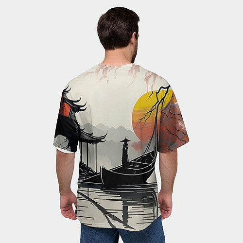 Мужская футболка оверсайз Красота Японии / 3D-принт – фото 4