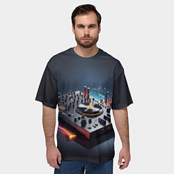 Футболка оверсайз мужская Диджейский пульт, цвет: 3D-принт — фото 2