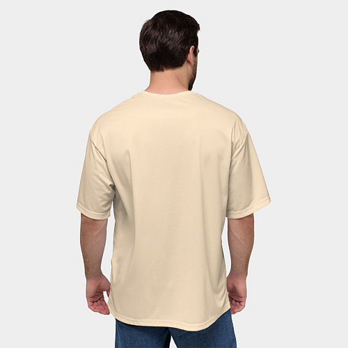 Мужская футболка оверсайз Кот-самурай / 3D-принт – фото 4