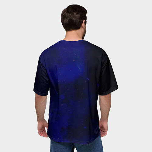 Мужская футболка оверсайз Космонавт - неон / 3D-принт – фото 4