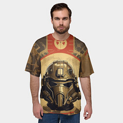 Футболка оверсайз мужская Боец в силовой броне, цвет: 3D-принт — фото 2