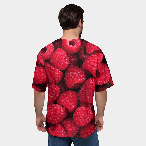 Мужская футболка оверсайз Малина - паттерн / 3D-принт – фото 4