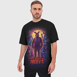 Футболка оверсайз мужская Five Nights at Freddys horror, цвет: 3D-принт — фото 2