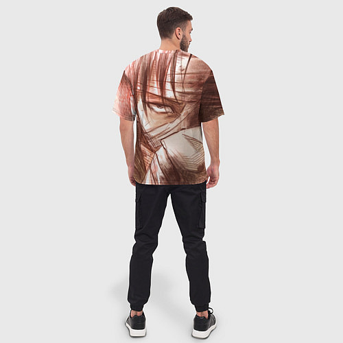 Мужская футболка оверсайз Атака Титанов Леви Аккерман / 3D-принт – фото 4