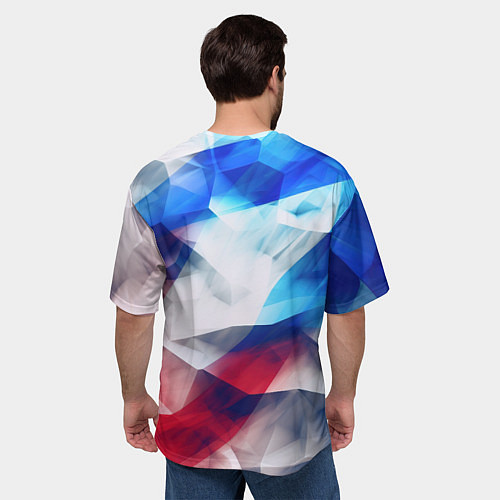 Мужская футболка оверсайз Абстракция герб России / 3D-принт – фото 4