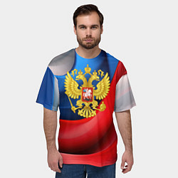 Футболка оверсайз мужская Золотой герб России, цвет: 3D-принт — фото 2