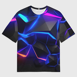 Футболка оверсайз мужская Большие неоновые плиты, цвет: 3D-принт