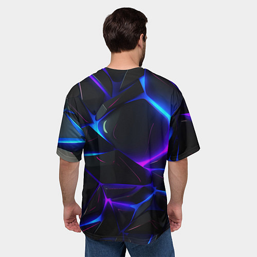 Мужская футболка оверсайз Крупные неоновые объекты / 3D-принт – фото 4