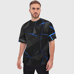 Футболка оверсайз мужская Black blue style, цвет: 3D-принт — фото 2