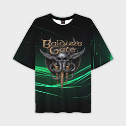 Футболка оверсайз мужская Baldurs Gate 3 dark green, цвет: 3D-принт