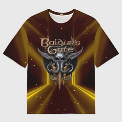 Футболка оверсайз мужская Baldurs Gate 3 logo black gold, цвет: 3D-принт