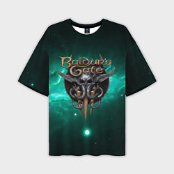 Мужская футболка оверсайз Baldurs Gate 3 logo green