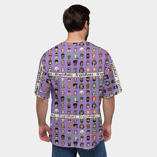 Мужская футболка оверсайз Крипто Панки / 3D-принт – фото 4