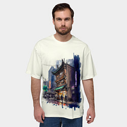 Футболка оверсайз мужская Улица ночных баров, цвет: 3D-принт — фото 2