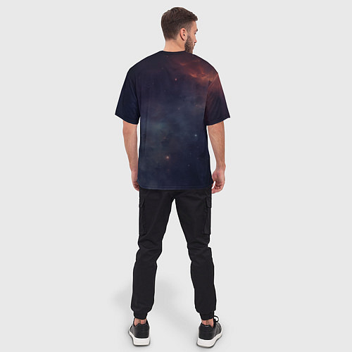Мужская футболка оверсайз Звездный скакун / 3D-принт – фото 4