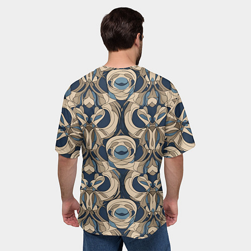 Мужская футболка оверсайз Коричневый узор паттерн / 3D-принт – фото 4