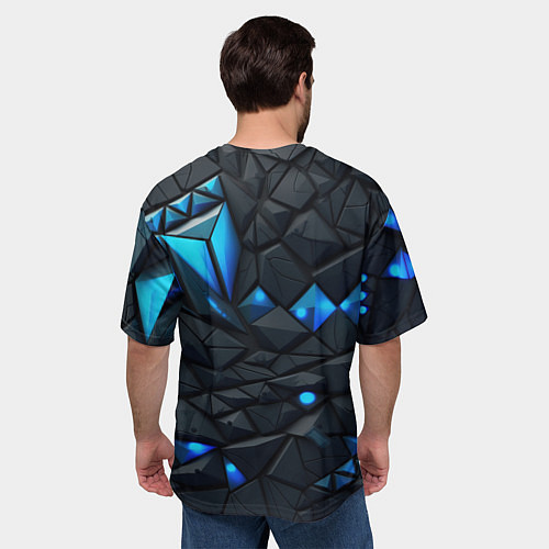 Мужская футболка оверсайз Blue logo Juventus / 3D-принт – фото 4