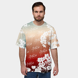 Футболка оверсайз мужская Stray Kids flowers, цвет: 3D-принт — фото 2