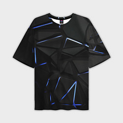 Футболка оверсайз мужская Black texture neon line, цвет: 3D-принт