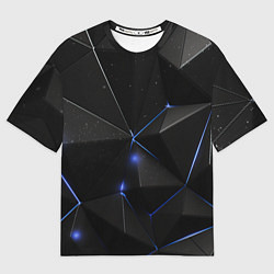 Мужская футболка оверсайз Black geometry texture