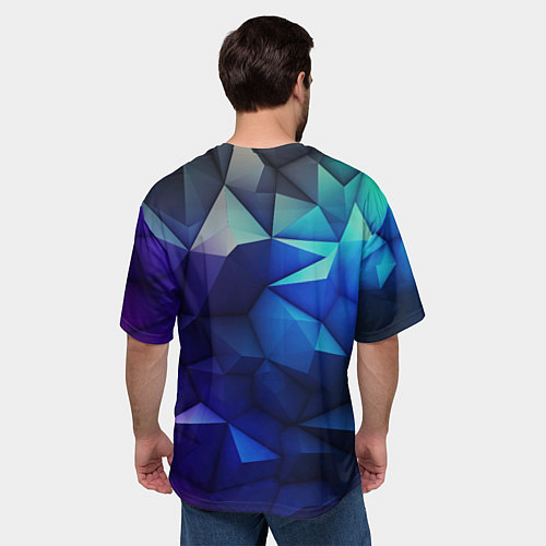 Мужская футболка оверсайз Juventus logo blue / 3D-принт – фото 4