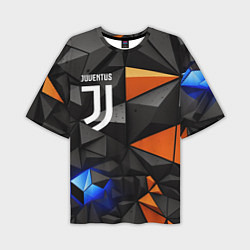 Футболка оверсайз мужская Juventus orange black style, цвет: 3D-принт