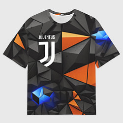 Мужская футболка оверсайз Juventus orange black style