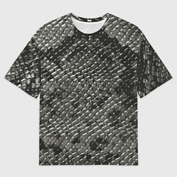 Мужская футболка оверсайз Кожа змеи - текстура
