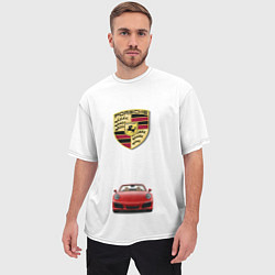 Футболка оверсайз мужская Porsche car, цвет: 3D-принт — фото 2