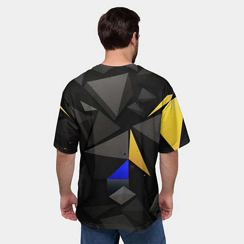 Мужская футболка оверсайз Герб РФ абстракция / 3D-принт – фото 4
