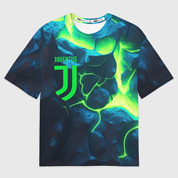 Футболка оверсайз мужская Juventus green neon, цвет: 3D-принт