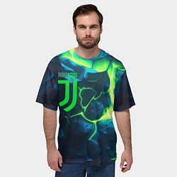 Футболка оверсайз мужская Juventus green neon, цвет: 3D-принт — фото 2