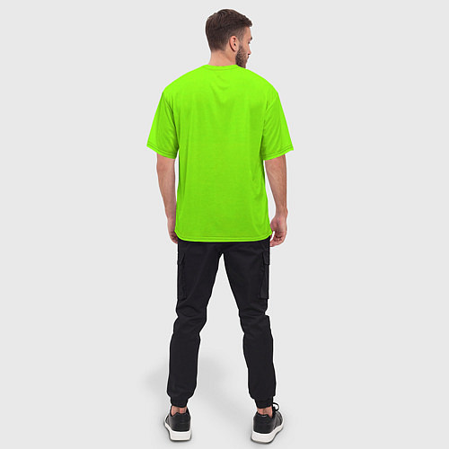 Мужская футболка оверсайз Однотонный салатный неон / 3D-принт – фото 4