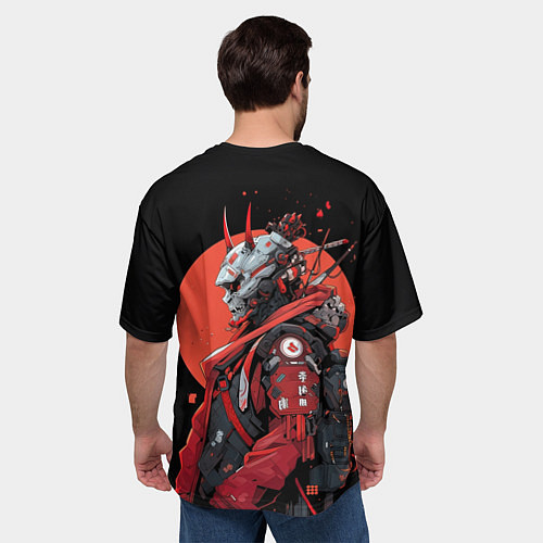 Мужская футболка оверсайз Демонический киборг / 3D-принт – фото 4