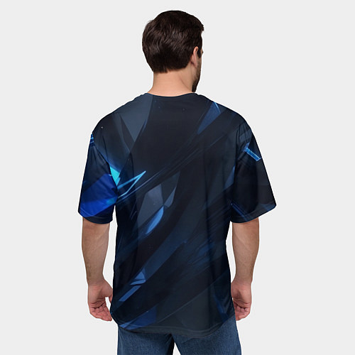 Мужская футболка оверсайз Синяя безгранность / 3D-принт – фото 4