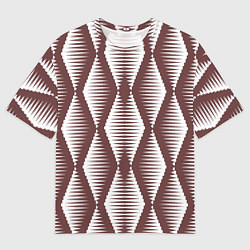 Мужская футболка оверсайз Ромбы цвета кофе