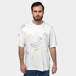 Футболка оверсайз мужская Милый гусь, цвет: 3D-принт — фото 2