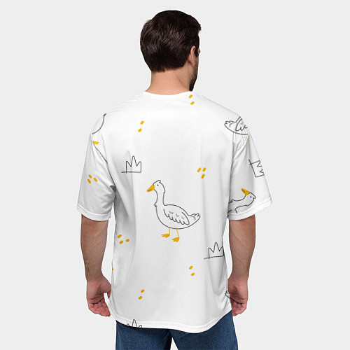 Мужская футболка оверсайз Милый гусь / 3D-принт – фото 4