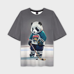 Футболка оверсайз мужская Panda striker of the Florida Panthers, цвет: 3D-принт