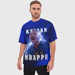 Футболка оверсайз мужская Килиан Мбаппе сборная Франции, цвет: 3D-принт — фото 2