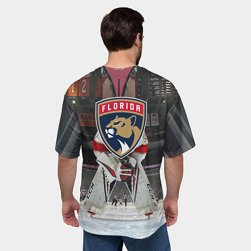 Мужская футболка оверсайз Sergey Bobrovsky - Florida panthers - hockey / 3D-принт – фото 4