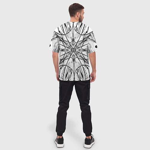 Мужская футболка оверсайз Абстрактный контрастный паттерн / 3D-принт – фото 4