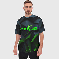 Футболка оверсайз мужская CSGO green texture logo, цвет: 3D-принт — фото 2