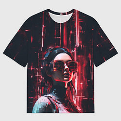 Мужская футболка оверсайз Кибернетическая жница