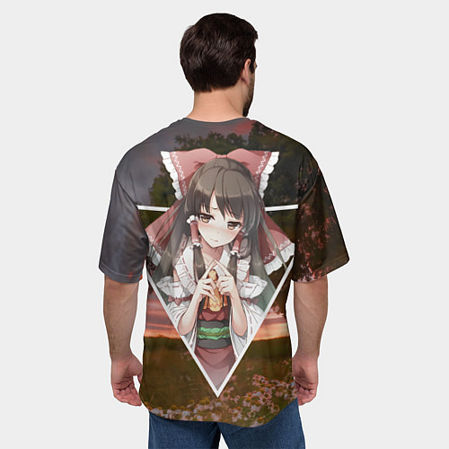 Мужская футболка оверсайз Touhou Project Reimu / 3D-принт – фото 4
