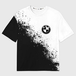 Мужская футболка оверсайз BMW - black and white