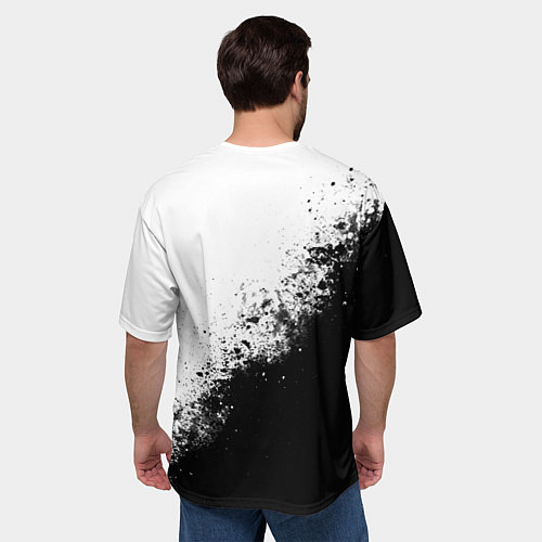 Мужская футболка оверсайз BMW - black and white / 3D-принт – фото 4