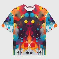 Футболка оверсайз мужская Mirrow colorful blots - abstraction - vogue, цвет: 3D-принт